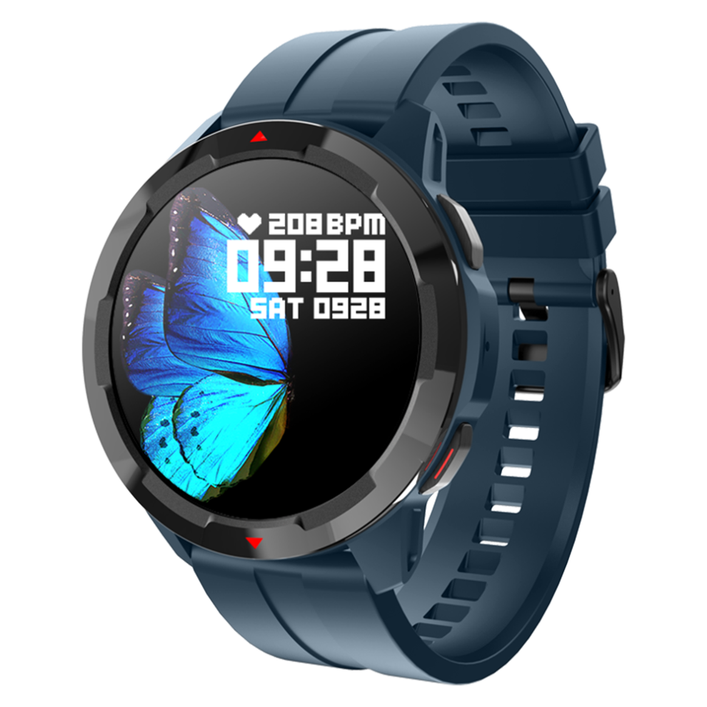 (Blue) 1.32 inch 360*360px Touch Screen Bluetooth Call 24h Heart Rate Blood Pressure SpO2 Monitor 28 Sports Modes 300mAh IP68 Waterproof Smart Watch