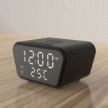 (Black) Smart Alarm Clock Wireless Charger Fast Charging Pad for iPhone 12 Pro Max for Samsung Galaxy Note S20 ultra Huawei Mate 40 OnePlus 8 Pro