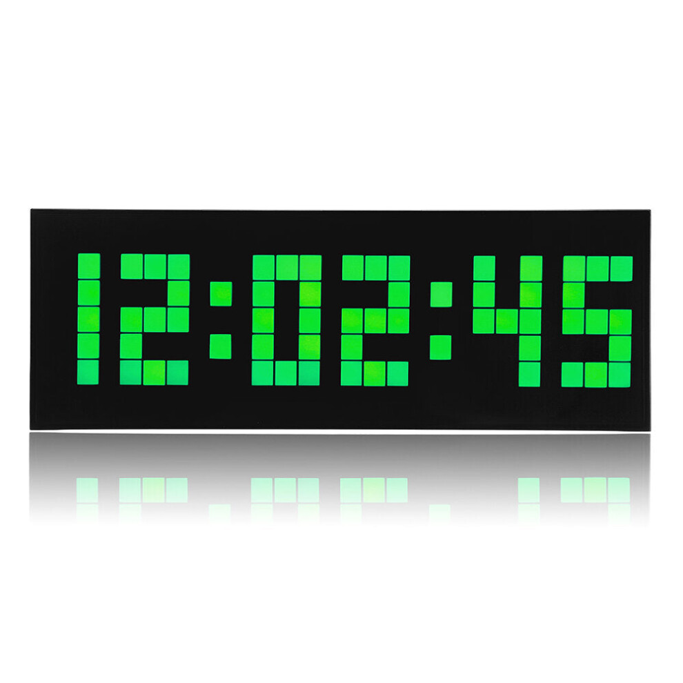 (Green) Big Jumbo Digital LED Wall Clock Large Display Wall Decoration Clock