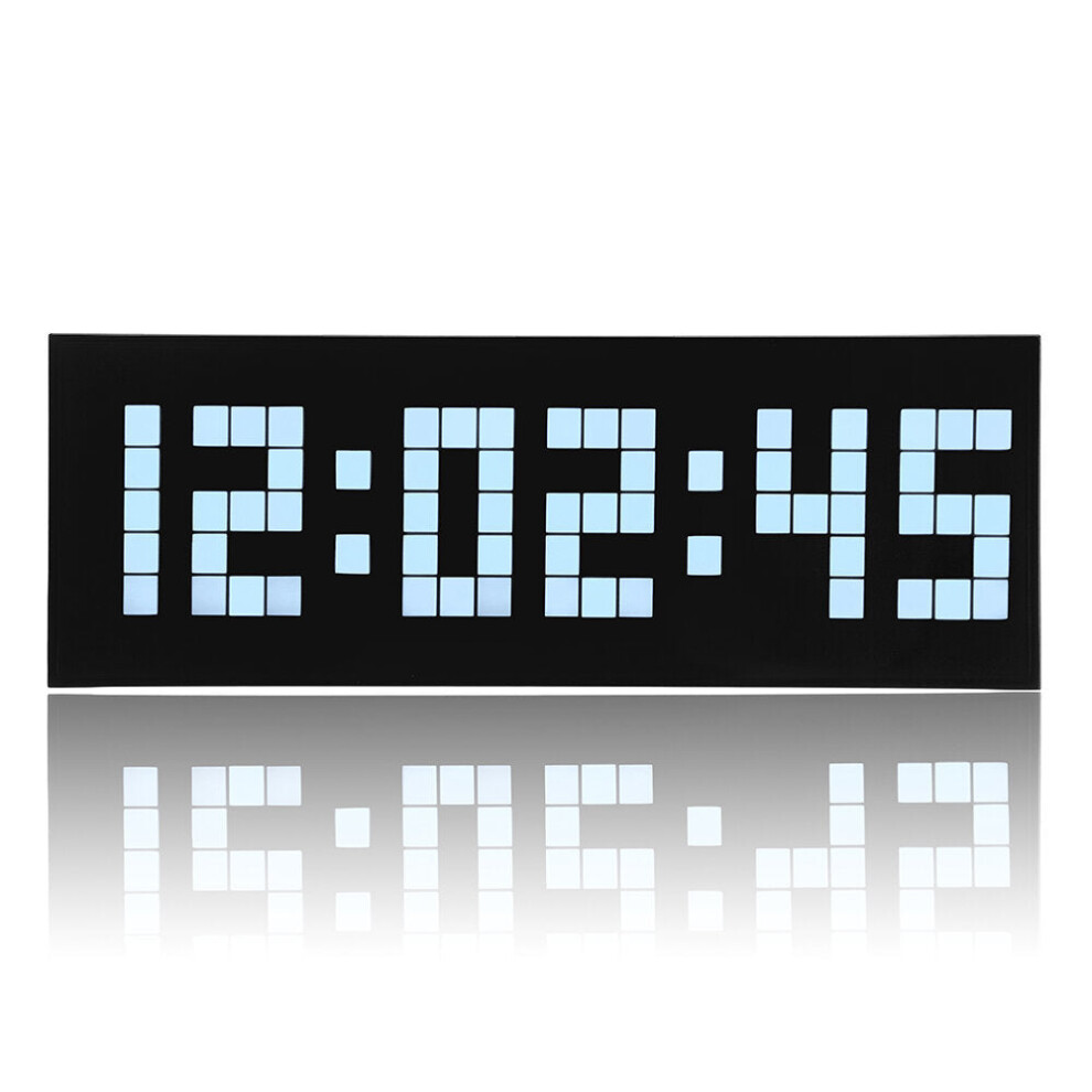 (White) Big Jumbo Digital LED Wall Clock Large Display Wall Decoration Clock