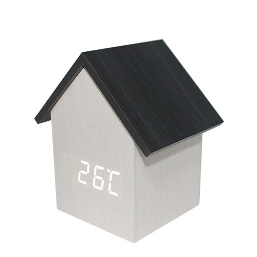 (White light) Log Cabin Clock Q Version of the House-shaped Electronic Clock