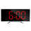 (White) LED Digital Alarm Clock Large Curved Mirror Screen Brightness Adjustable Electronic Time Date Temperature Display Table Clock 7