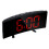 (White) LED Digital Alarm Clock Large Curved Mirror Screen Brightness Adjustable Electronic Time Date Temperature Display Table Clock 9