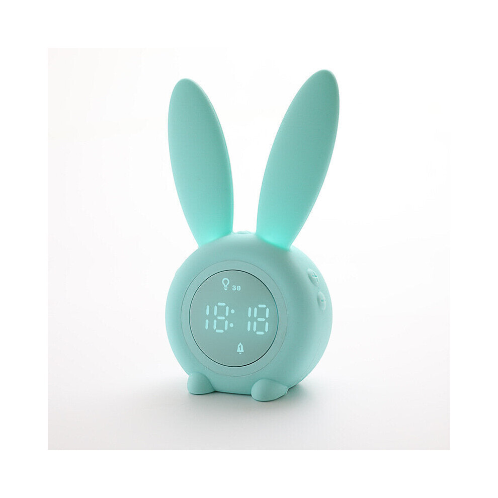 (Green) LED Electronic Small Alarm Clock Children's Creative Cartoon Alarm Clock Student Desktop Clock