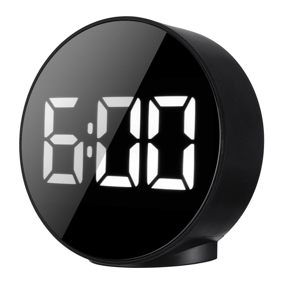 LED Electronic Alarm Clock With Voice-controlled Temperature Bedside Alarm Clock Creative Mirror Clock