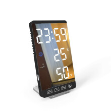 (White) LED Image Clock Temperature and Humidity Meter Electronic Weather Clock