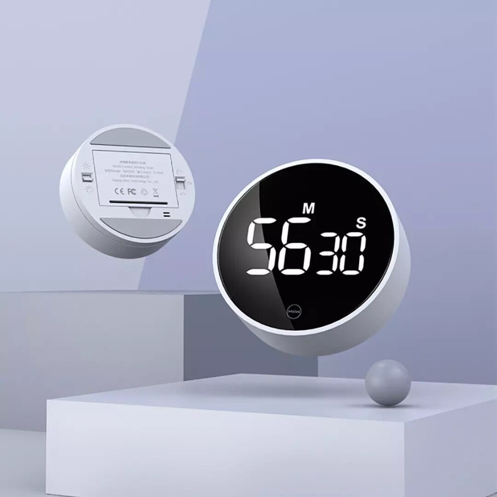 Mute Timer Rotation Timing Sound Brightness Adjustable Magnetic Alarm Clock LED Digital Display Timer