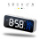(White) Mirror Alarm Clock LED Music Wall Digital Clock Time Temperature Humidity Display USB Rechargeable Table Clock 3