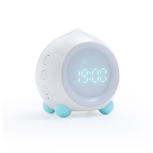(White, Bluetooth Type) Mini LED Digital Voice Control Creative Alarm Clock Smart Speaker Multi-function Sleep Timer Night Light