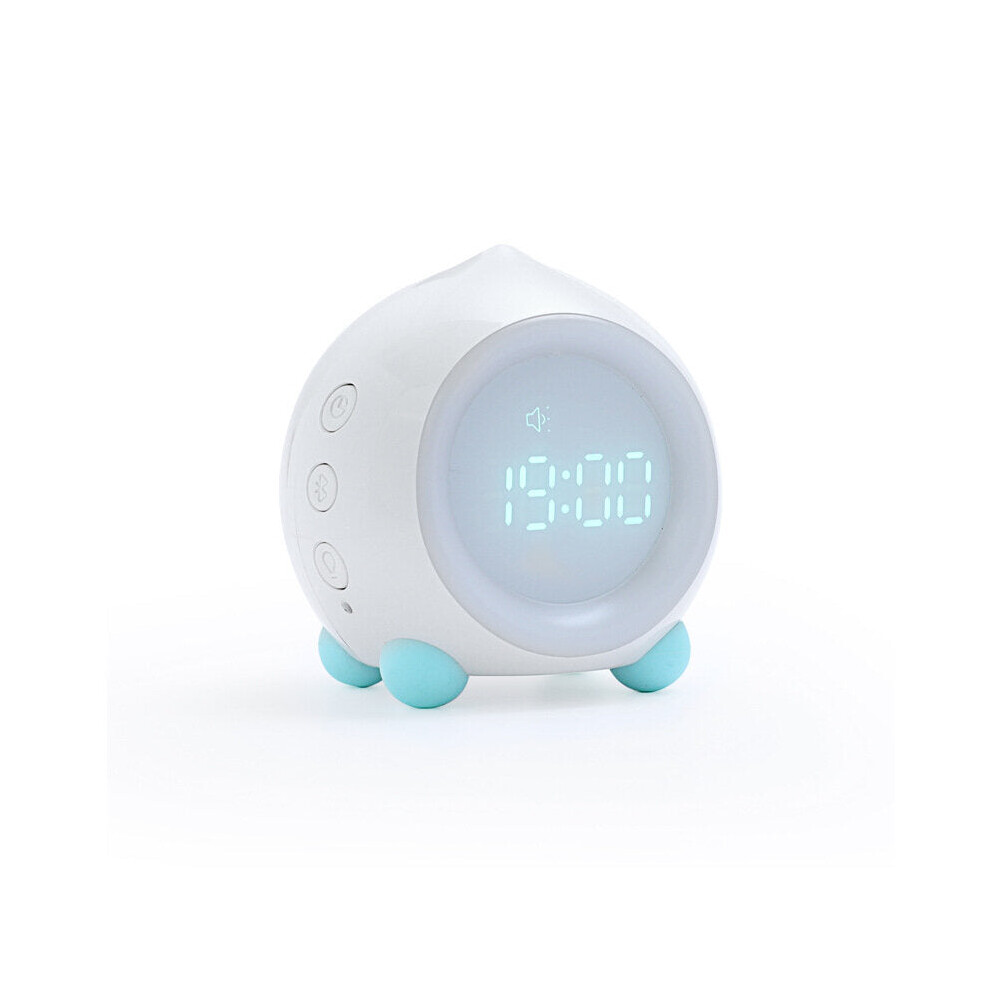 (White, Bluetooth Type) Mini LED Digital Voice Control Creative Alarm Clock Smart Speaker Multi-function Sleep Timer Night Light