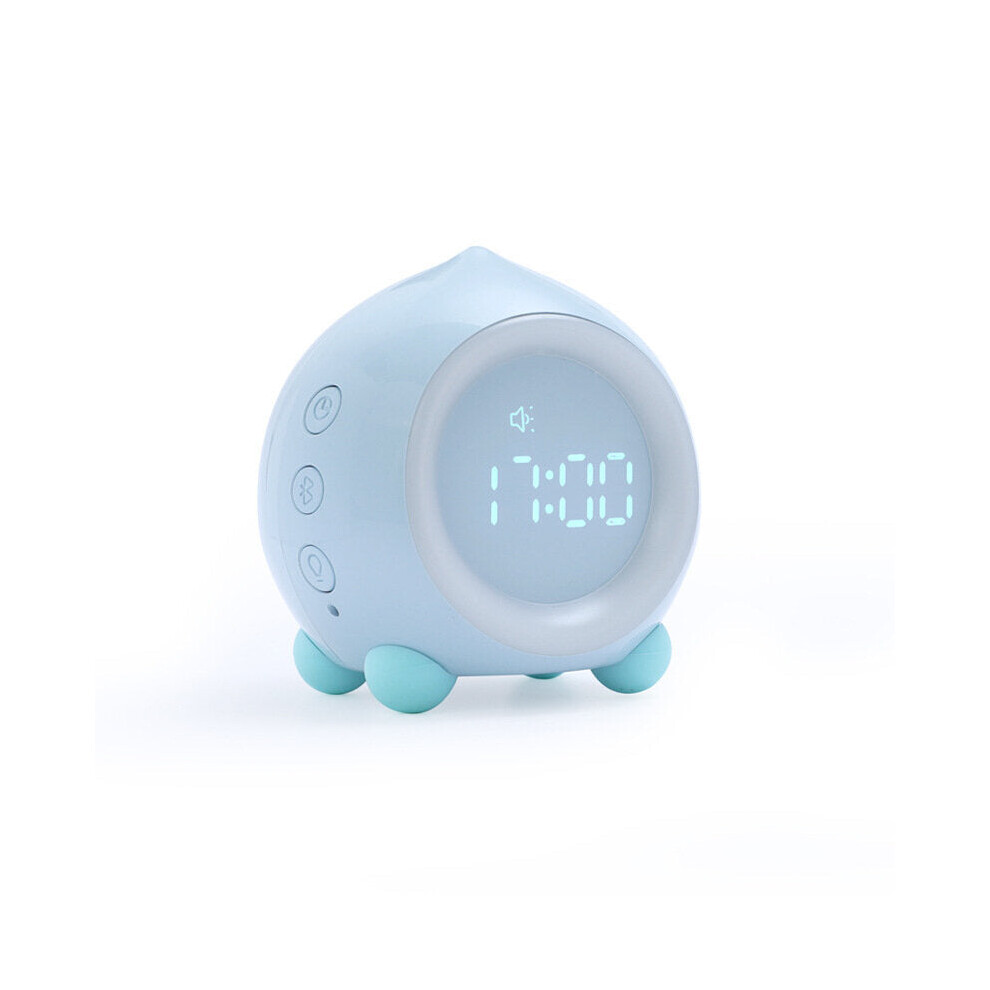 (Blue, Bluetooth Type) Mini LED Digital Voice Control Creative Alarm Clock Smart Speaker Multi-function Sleep Timer Night Light