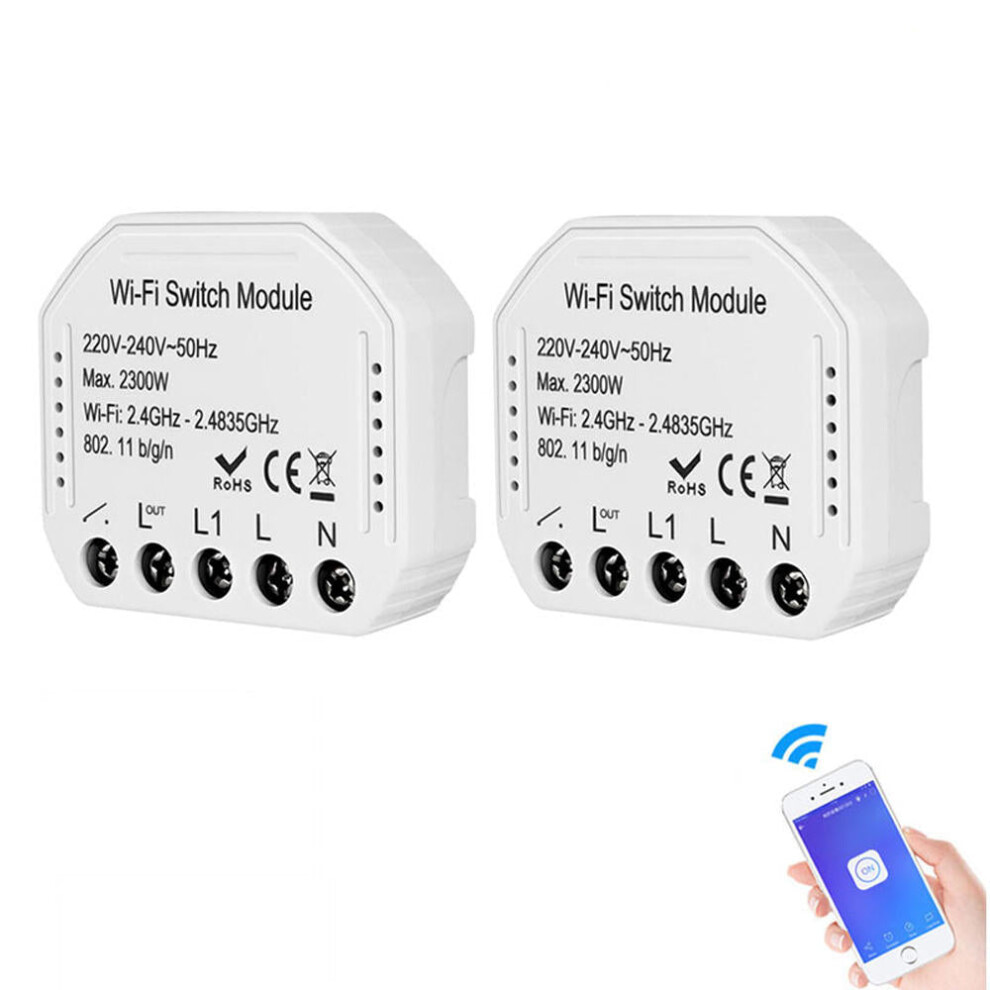 Wifi Smart Switch Concealed Graffiti Remote Control Support Alexa Google Home For Smart Home,2300W 2Way