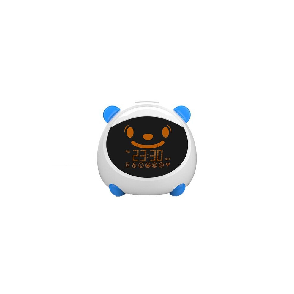 (Blue, UK Plug) WiFi Smart Kids' Alarm Sleep Trainer Clock Light Sound Expression Smart Life Tuya App Voice Control with Alexa Google Home