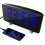(Blue) Polyphonic Double Alarm Clock LED Large Screen Display Electronic Clock 8