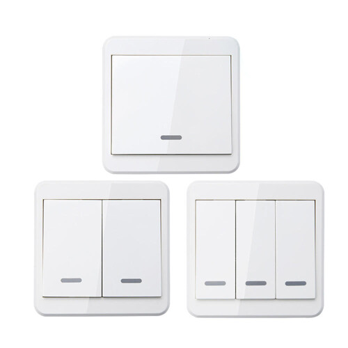 (White, 2 Way) Wireless Wifi Remote Control Smart Switch Panel Dual Control Light Button Rocker Switch For Smart Home,10A RF 433Mhz 1