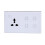 (Black) UK Standard Combination Switch Touch Glass Panel Smart WIFI 4gang Light Switch and Wall Socket Voice Control 147*86MM 3