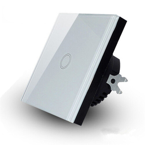 (White) Standard Smart Light Switch WiFi 1 Gang Wireless Touch Sensor Remote Control Smart Switch with Power Statistics Function