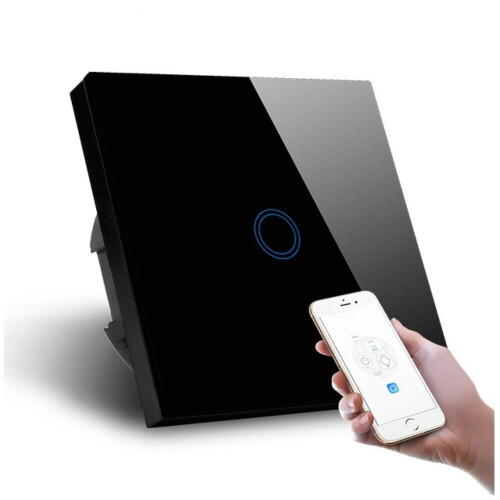 (White) Standard Smart Light Switch WiFi 1 Gang Wireless Touch Sensor Remote Control Smart Switch with Power Statistics Function 1