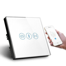 (White) Smart Wi-Fi Touch curtain Switch Compatible with Amazon Alexa and Google Assistant 110-240V 2.4 GHz