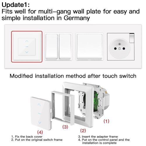 (Black) WiFi Smart Curtain Switch Touch Design for Motorized Curtains and Roller Blinds Works with Alexa Google 2