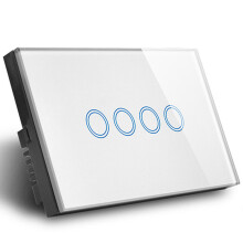 (White) Smart Home Touch Switch WiFi APP Control Lamp Switch Crystal Glass Switch Compatible With Alexa Google Assistant 1000W 3 Gang 1 Way