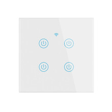 (4Gang) WiFi EU Standard Smart Switch Touch Key No Neutral Needed Switch Control 1/2/3/4 Gang
