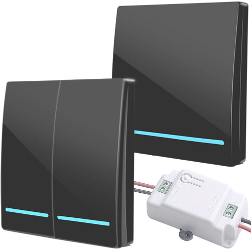 (White, RF433 Receiver) Wireless Wall Switch Smart LED Indicator 1/2/3 Gang 433Mhz Wall Touch Light Switch For Smart Home 1
