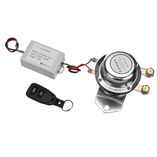(12V) Upgraded 180A Car Battery Switch Wireless Remote Control Disconnect Latching Relay Electromagnetic Solenoid Valve Terminal Master 1