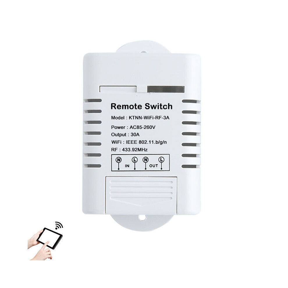 High Power WIFI Smart Switch 433MHz Receiver Smart Home Gadgets Wireless Remote Control Switch APP Control Work With Alexa Google Home 260V 30A 3000W