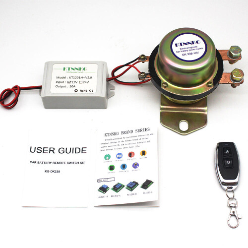(DC24V) Car Battery Switch Wireless Remote Control Disconnect Latching Relay Electromagnetic Solenoid Valve Terminal Master Kill System 2