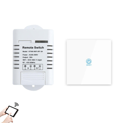 High Power WIFI Relay Switch 433MHz Receiver Smart Home Gadgets Wireless Remote Control Switch APP Control Work With Alexa Google Home+RF Transmitter
