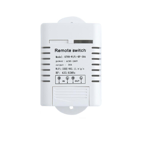 High Power WIFI Relay Switch 433MHz Receiver Smart Wireless Remote Control Switch APP Control Work With Alexa Google Home+Black RF Transmitter 2