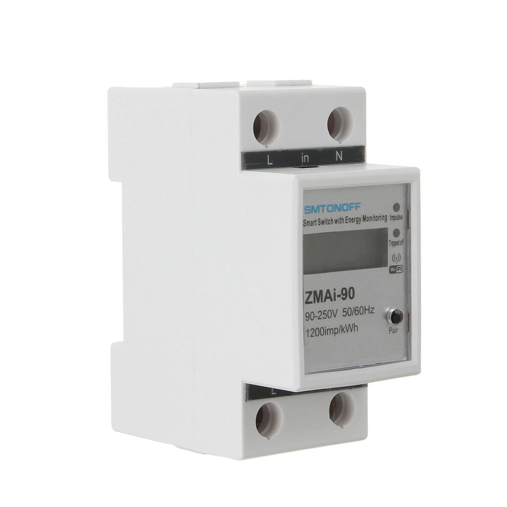 Single Phase Din Rail WIFI Smart Energy Meter Power Consumption kWh Meter Wattmeter 220V/110V AC 50Hz/60hz