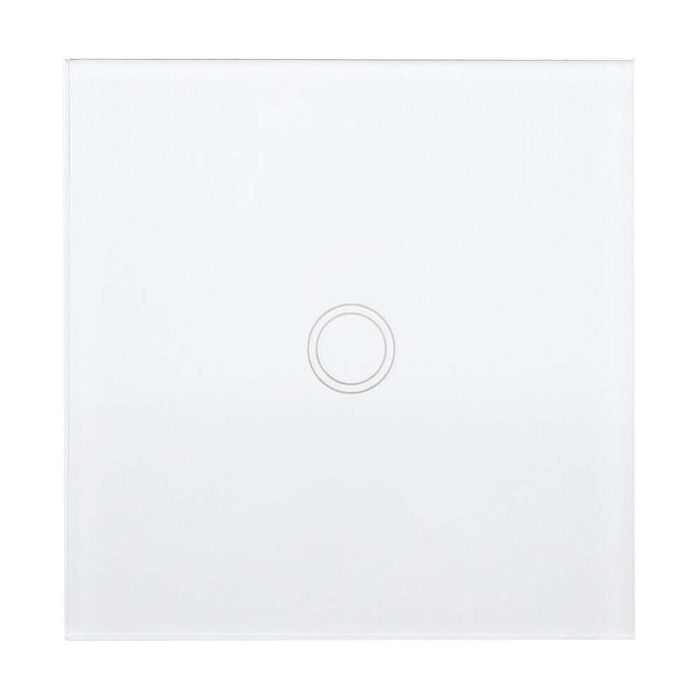 (1CH) White 1 2 3 Channel 86 Wall Touch Remote Control Switch Wireless RF Transmitter Tempered Glass Pane l433MHz
