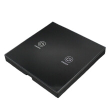 (Black) Wall Touch Remote Control Switch Wireless RF Transmitter Tempered Glass Panel 1 Channel 433MHz 86