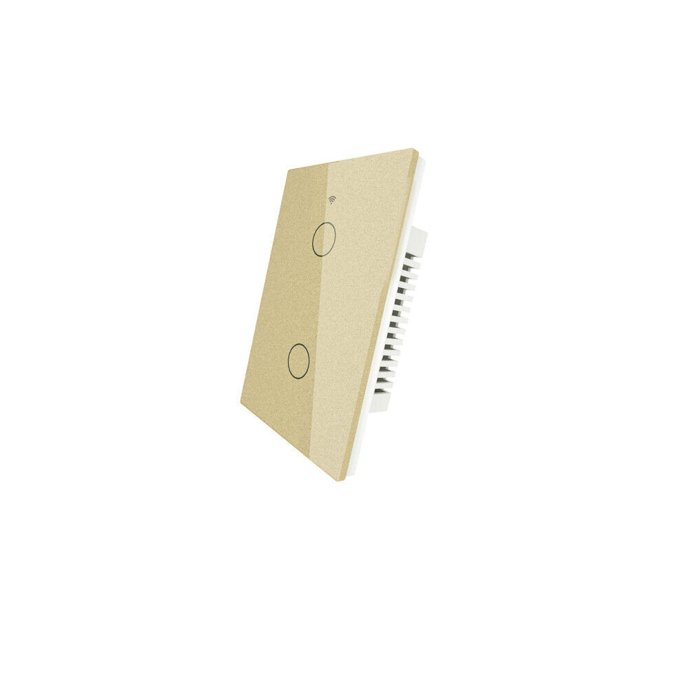 (2 Gang) Wifi Smart 1/2/3 Gang Wall Light Switch Glass Panel Rf433&Wi-Fi Tuya App Remote Control Works With Alexa Google Home 6112212079270