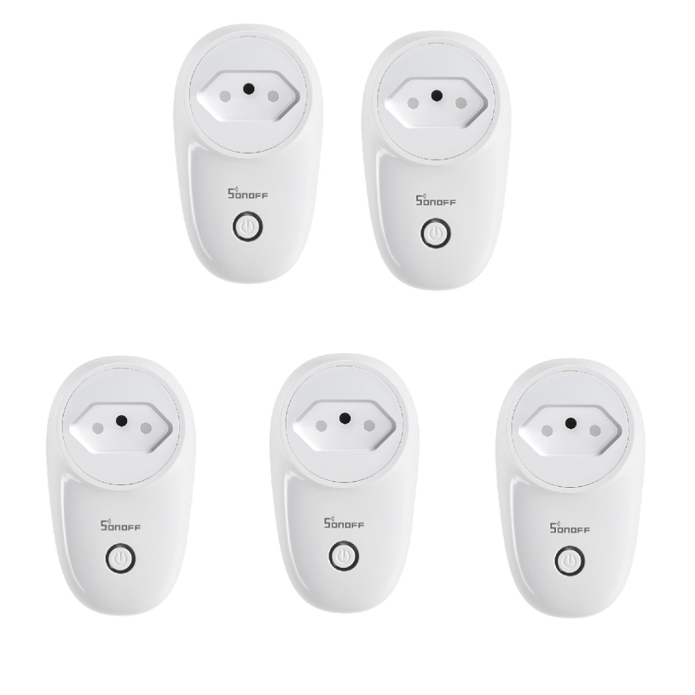 Smart WIFI Socket BR Wireless Plug Power Sockets Smart Home Switch Work With Alexa Google Assistant IFTTT,5Pcs 10A AC90V-250V