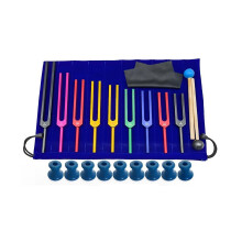 9 Pieces Of Colorful Solfeggio Aluminum Alloy Tuning Forks, Tuning Forks For Therapy, Voice Therapy