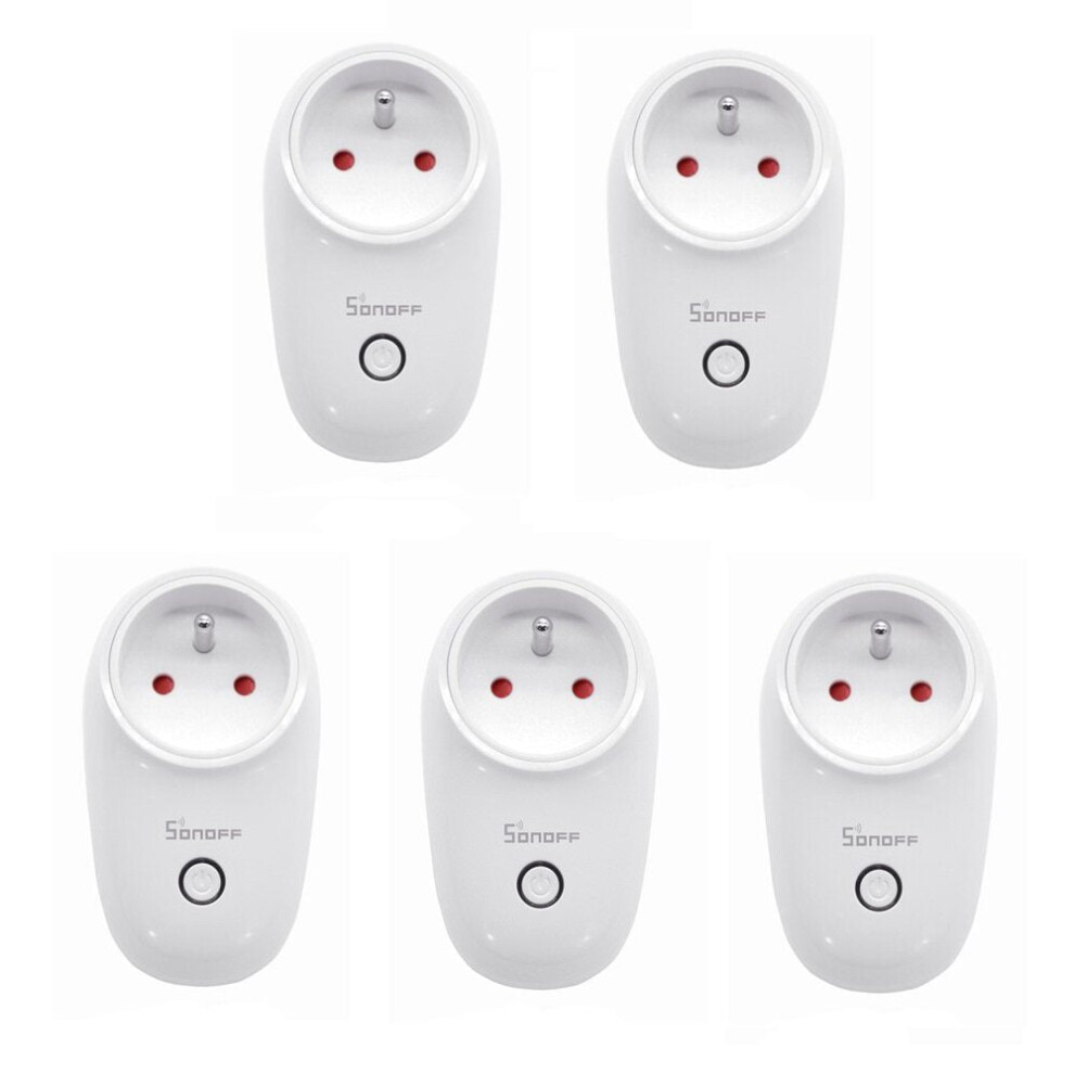 Smart WIFI Socket FR Wireless Plug Power Sockets Smart Home Switch Work With Alexa Google Assistant IFTTT,5Pcs 10A AC90V-250V