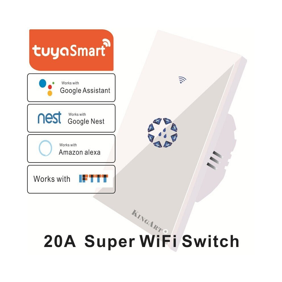 (White) Smart Wifi Touch Wall Switch Panel Eu Standard Remote Control Works With Amazon Alexa Google Home 6112212071410