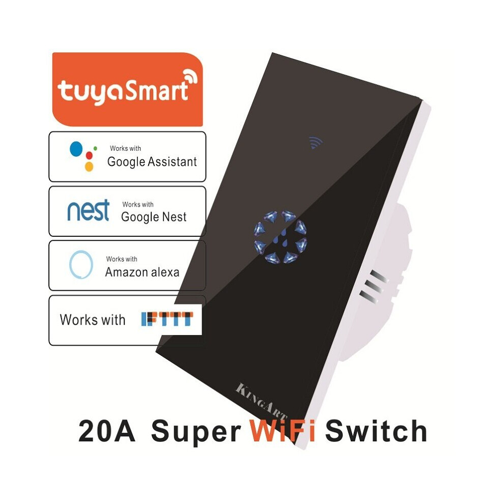 (Black) Smart Wifi Touch Wall Switch Panel Eu Standard Remote Control Works With Amazon Alexa Google Home 6112212071427