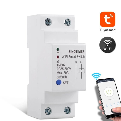 Smart WiFi Timer Mobile Phone APP Home Remote Control Timer Countdown Time Switch Work with Alexa Google Home TM607 80A 85-300V