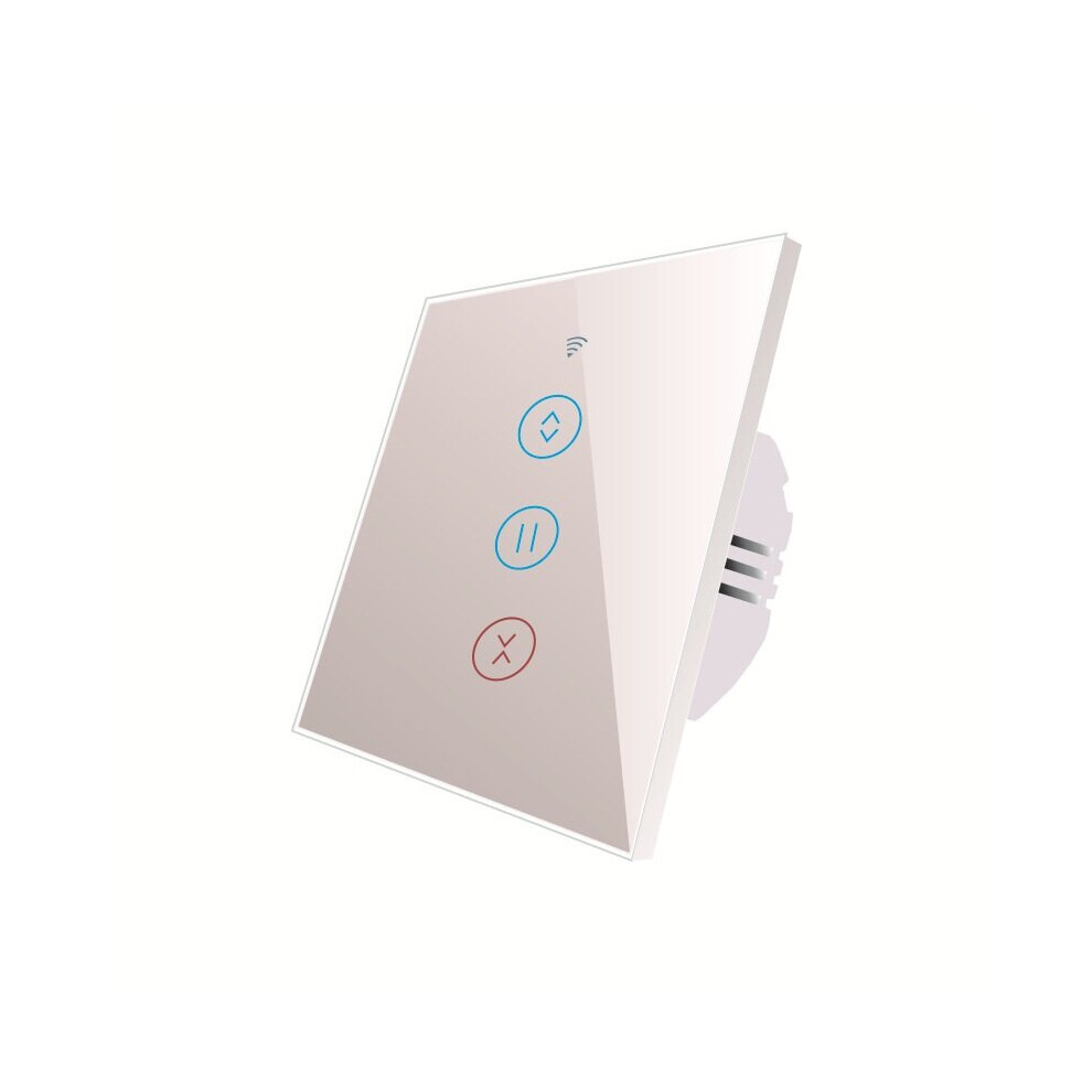 (White) Smart Wifi Curtain Shutter Touch Door Switch Eu Standard Remote Control Works With Alexa Google Voice Control 6112212071403