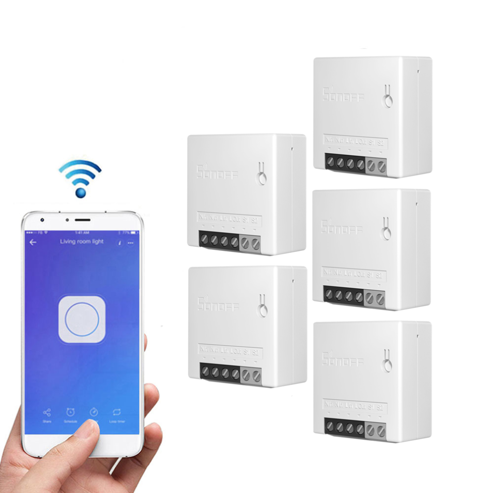 Smart Switch 10A AC100-240V Works with Amazon Alexa Google Home Assistant Nest Supports DIY Mode Allows to Flash the Firmware 5pcs Two Way