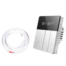(Thermostat sensor + Electrical heating) Smart Thermostat Silver 240V Temperature Controller For Water Electric Floor Gas Boiler Heating Control Works With Mijia APP