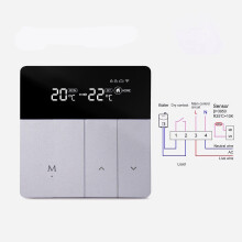 (Water / Gas Boter 3A) Smart Thermostat Sliver Electric Heating Temperature Controller APP Real Time Remote Control LCD Touch Display Screen Works With Alexa Google Home