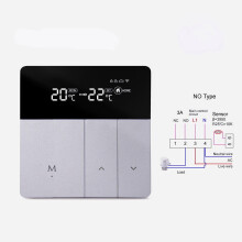 (Water Heating 3A) Smart Thermostat Sliver Electric Heating Temperature Controller APP Real Time Remote Control LCD Touch Display Screen Works With Alexa Google Home