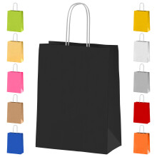 iSOUL Paper Party Bags with Handles Black Colour Paper Carrier bags