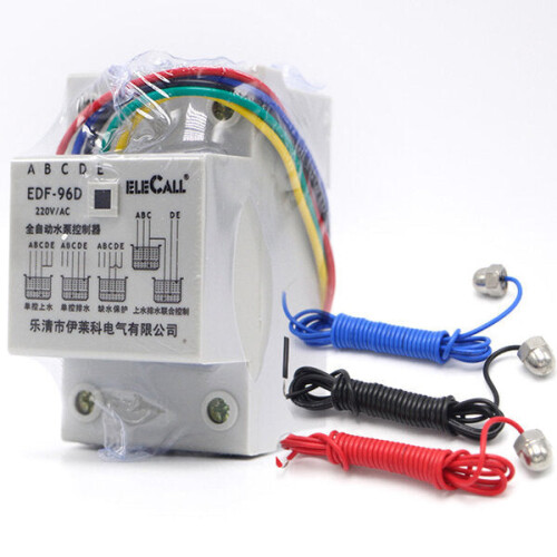 (5M) Auto Water Level Controller AC220V 5A Din Rail Mount Float Switch With 3 Probes Pump,5M/10M DF96D 1