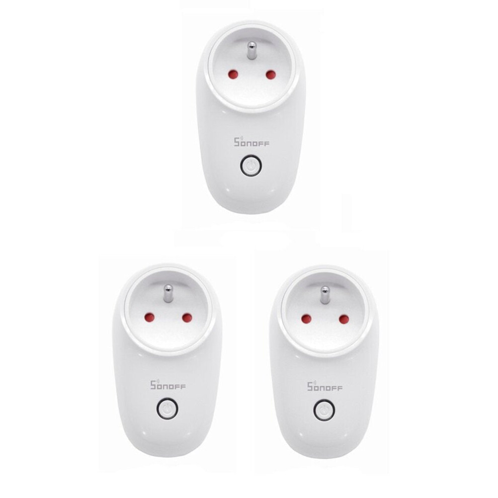 Smart WIFI Socket FR Wireless Plug Power Sockets Smart Home Switch Work With Alexa Google Assistant IFTTT,3Pcs S26 10A AC90V-250V